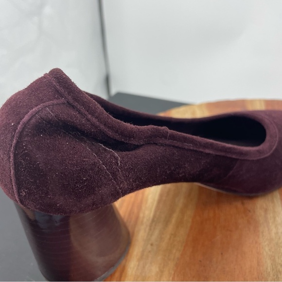 Antonio Melani Kathran Suede Chunky Block Heels Sz 8.5 burgundy - Picture 7 of 12